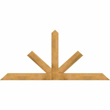 Ekena Millwork Saratoga Rough Sawn Timber Gable Bracket, Western Red Cedar, 96"W x 44"H x 2"D x 6"F, 11/12 Pitch GBW096X44X0206SAR00RWR